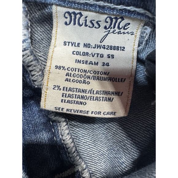 Miss Me VTG Boot Cut Womens Embellished Rhinestone Flare Leg Jeans 32-33” Waist - Picture 4 of 6